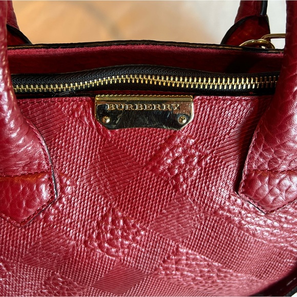 Burberry Medium Red Leather Dewsbury Tote - Picture 5 of 15
